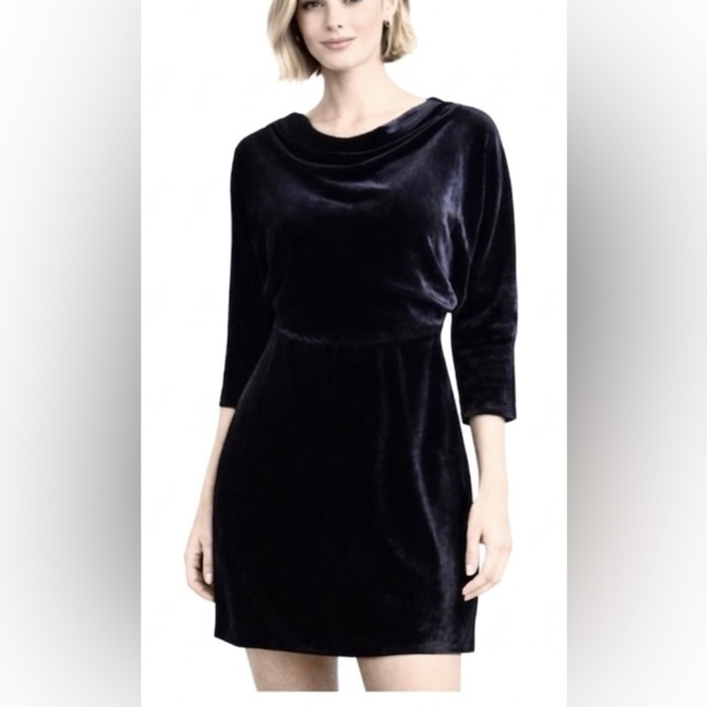 A.L.C Navy Blue Velvet Mini Dress